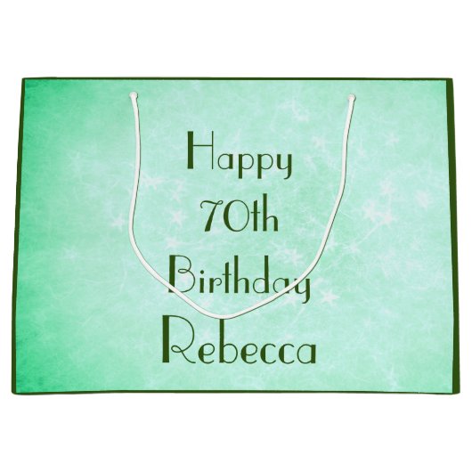 Grand Sac Cadeau Design élégant Happy 70e anniversaire (Devant)