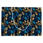Grand Sac Cadeau Design Leopard bleu et or 8 (Dos)