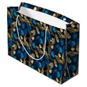 Grand Sac Cadeau Design Leopard bleu et or 8 (Dos Angle)