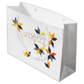 Grand Sac Cadeau Design moderne et gai du Bon thanksgiving (Dos Angle)