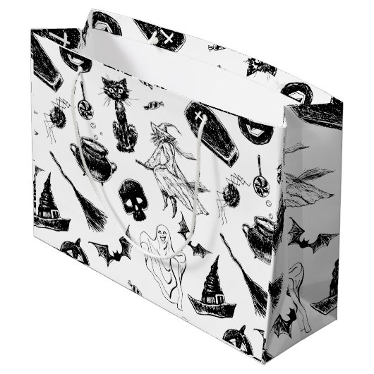 Grand Sac Cadeau Design motif d'Halloween (Dos Angle)