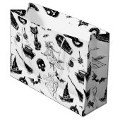 Grand Sac Cadeau Design motif d'Halloween (Devant Angle)