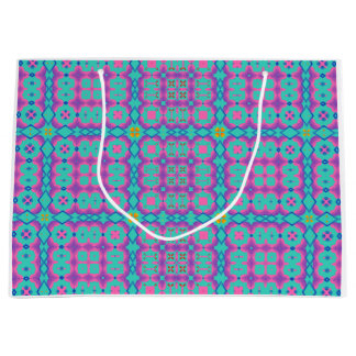 Grand Sac Cadeau Design rectangulaire rose vif sur Arrière - plan b
