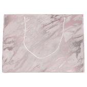 Grand Sac Cadeau Design rose en marbre or (Devant)