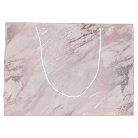 Grand Sac Cadeau Design rose en marbre or (Dos)