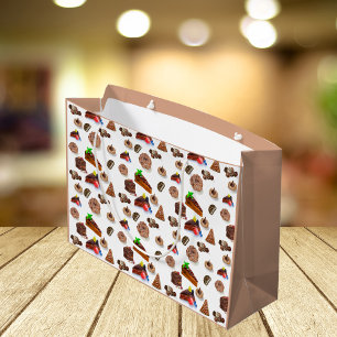 Grand Sac Cadeau Desserts au Chocolat à l'Aquarelle Délicieux