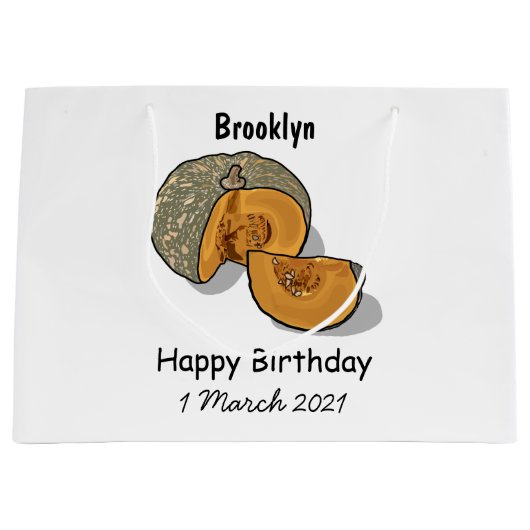 Grand Sac Cadeau dessin animé citrouille (Devant)