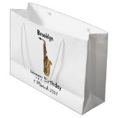 Grand Sac Cadeau dessin animé saxophone (Devant Angle)