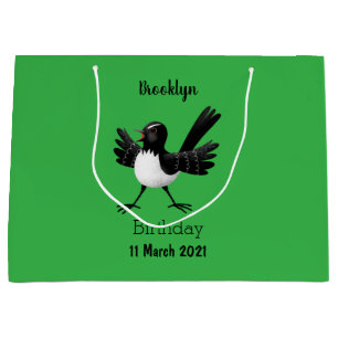 Grand Sac Cadeau Dessin de l'Australien Willie Wagtail