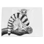 Grand Sac Cadeau Dessin de lémur (Devant)