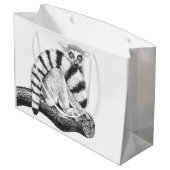 Grand Sac Cadeau Dessin de lémur (Dos Angle)
