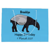 Grand Sac Cadeau Dessin sur Tapir (Dos)