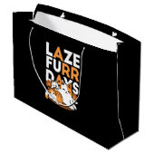 Grand Sac Cadeau Détendez-vous Art Chat - 'Laze Furr Days' pour les (Dos Angle)