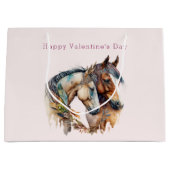 Grand Sac Cadeau Deux beaux chevaux Boho de l'Ouest Saint Valentin (Devant)