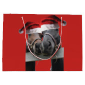 Grand Sac Cadeau Deux chevaux embrassant avec des Casquettes du Pèr (Dos)