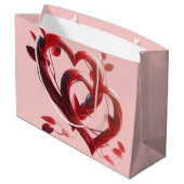Grand Sac Cadeau Deux coeurs (Dos Angle)