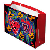 Grand Sac Cadeau Deux coeurs (Dos Angle)