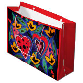Grand Sac Cadeau Deux coeurs (Devant Angle)