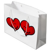 Grand Sac Cadeau deux coeurs amoureux (Dos Angle)