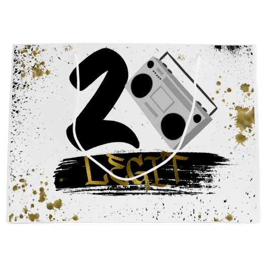 Grand Sac Cadeau Deux Legs pour quitter l'anniversaire (Devant)