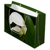 Grand Sac Cadeau Deux Lys Calla Blanche Floral (Devant Angle)