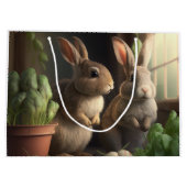 Grand Sac Cadeau Deux mignons lapins dans une remise (Dos)
