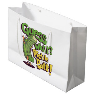 Grand Sac Cadeau Devinez quoi_ Fessier de cornichon ! Concombre drô