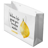 Grand Sac Cadeau Devis jaune citron amusant (Devant Angle)
