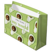 Grand Sac Cadeau Devis moderne vert Avocado amusant (Devant Angle)