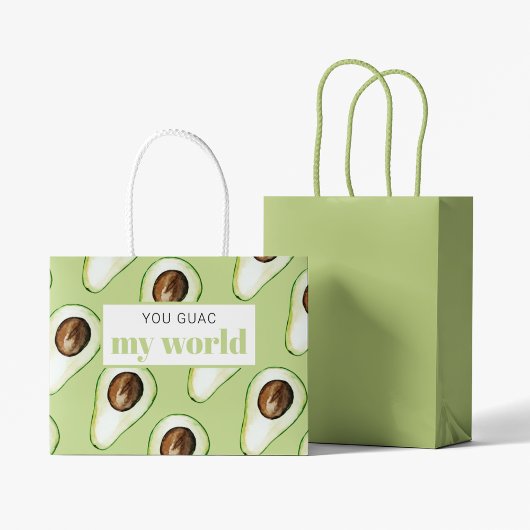 Grand Sac Cadeau Devis moderne vert Avocado amusant