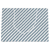 Grand Sac Cadeau Diagonal blue and white stripes pattern (Devant)
