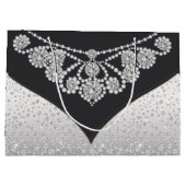 Grand Sac Cadeau Diamant d'argent noir femmes (Dos)