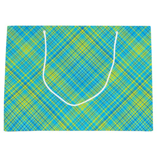 Grand Sac Cadeau Diamants brillants brillants - Coordination PLAID  (Devant)