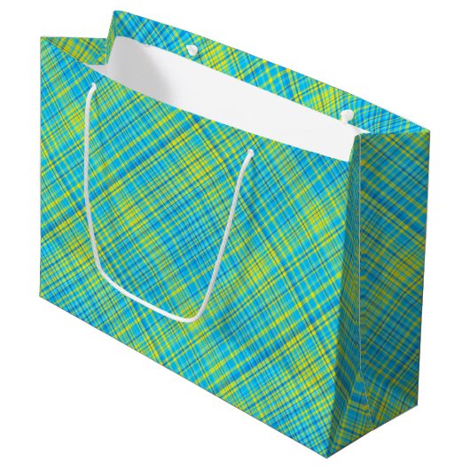 Grand Sac Cadeau Diamants brillants brillants - Coordination PLAID (Devant Angle)