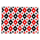 Grand Sac Cadeau Diamonds Coeurs Pique Clubs Jouer Cartes Motif (Dos)