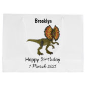 Grand Sac Cadeau Dilophosaurus dessin animé (Dos)