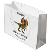 Grand Sac Cadeau Dilophosaurus dessin animé (Dos Angle)