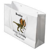 Grand Sac Cadeau Dilophosaurus dessin animé (Devant Angle)