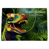Grand Sac Cadeau Dino Jurassic Jungle enfants (Devant)