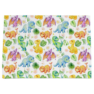 Grand Sac Cadeau Dinosaure bébé coloré