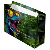 Grand Sac Cadeau Dinosaure Cool jungle violet (Devant Angle)
