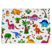 Grand Sac Cadeau Dinosaure d'Aquarelle mignonne pour enfants (Devant)