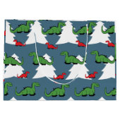 Grand Sac Cadeau Dinosaure de Noël (Dos)