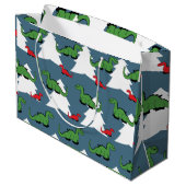 Grand Sac Cadeau Dinosaure de Noël (Dos Angle)