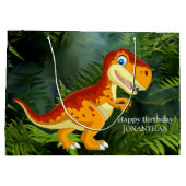 Grand Sac Cadeau Dinosaure Gold T Rex (Dos)