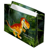 Grand Sac Cadeau Dinosaure Gold T Rex (Devant Angle)