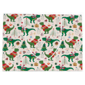 Grand Sac Cadeau Dinosaures dans Sweaters Motif de Noël (Dos)