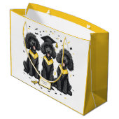 Grand Sac Cadeau Diplôme Chiens de caniche standard (Dos Angle)