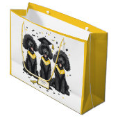 Grand Sac Cadeau Diplôme Chiens de caniche standard (Devant Angle)