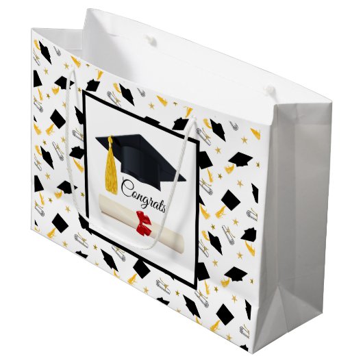 Grand Sac Cadeau Diplôme Congats (Devant Angle)